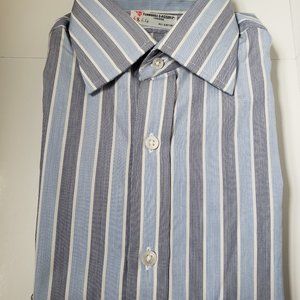 Turnbull & Asser Blue and Gray Cotton Dress Shirt